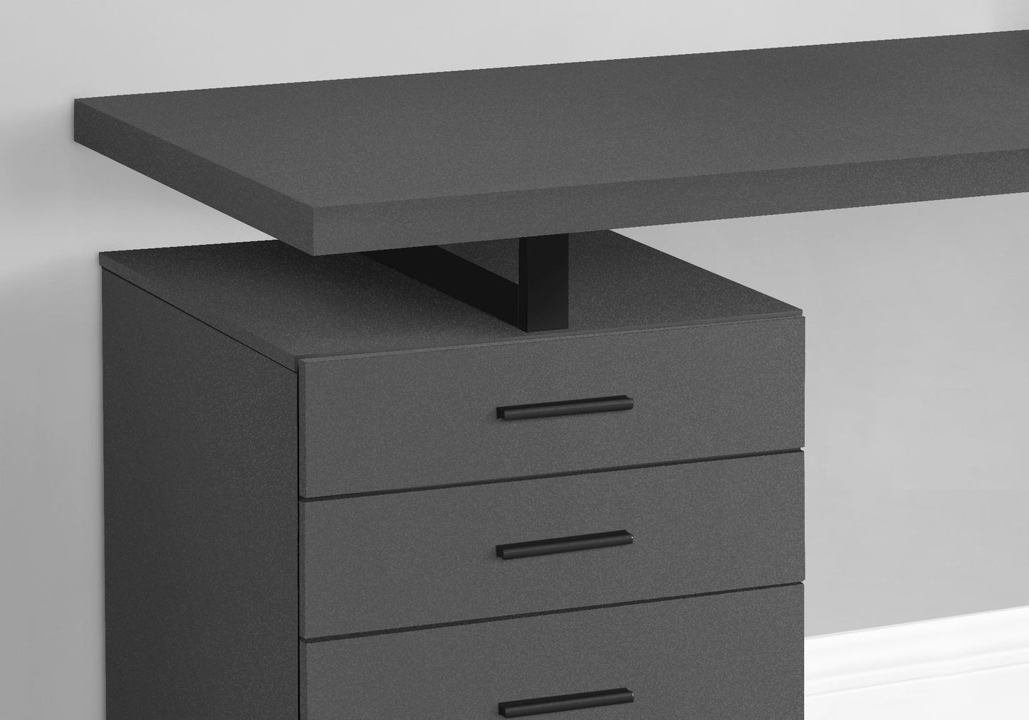 Computer Desk For Home Office, Laptop, Left, Right Set - Up, Storage Drawers, Contemporary / Modern - Gray