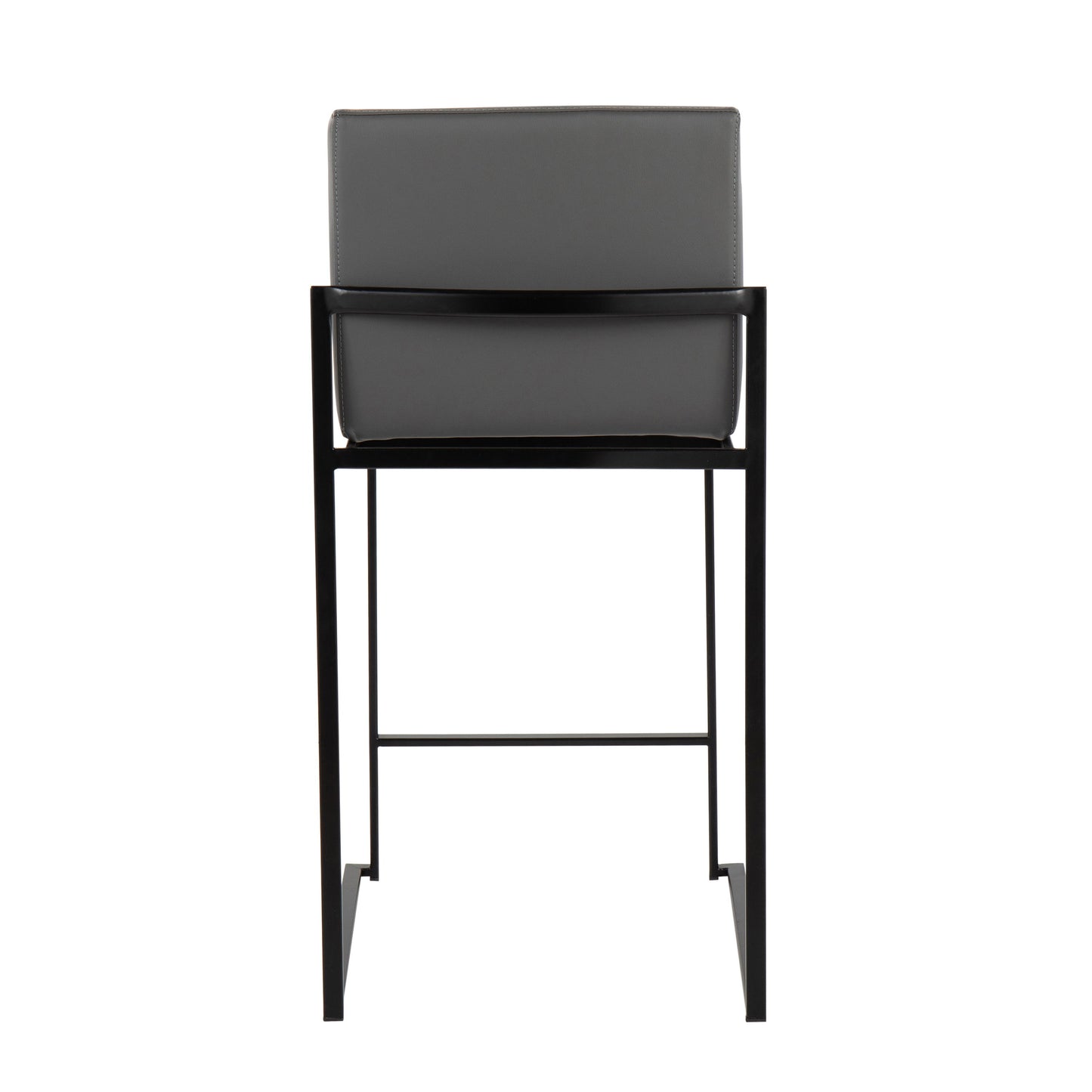 Fuji - Contemporary High Back Counter Stool (Set of 2) - Gray / Black