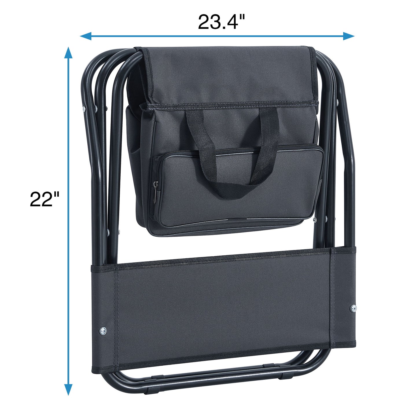 Folding Outdoor Chairs With Storage Bag, Portable Chair For Indoor, Outdoor Camping, Picnics And Fishing (Set of 2) - Gray