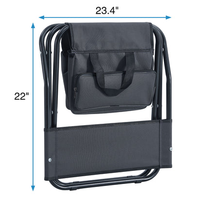 Folding Outdoor Chairs With Storage Bag, Portable Chair For Indoor, Outdoor Camping, Picnics And Fishing (Set of 2) - Gray