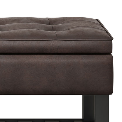 Cosmopolitan - Storage Ottoman Bench With Open Bottom - Distressed Brown