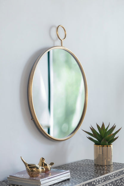 Circle Wall Mirror With Metal Frame, Accent Mirror For Living Room, Entryway, Office - Gold