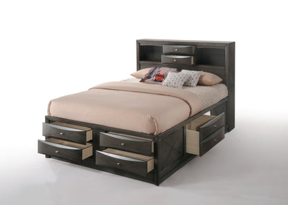 Ireland - Queen Bed With Storage - Gray Oak