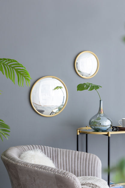 Round Mirror, Circle Mirror With Iron Frame For Living Room Bedroom Vanity Entryway Hallway - Gold