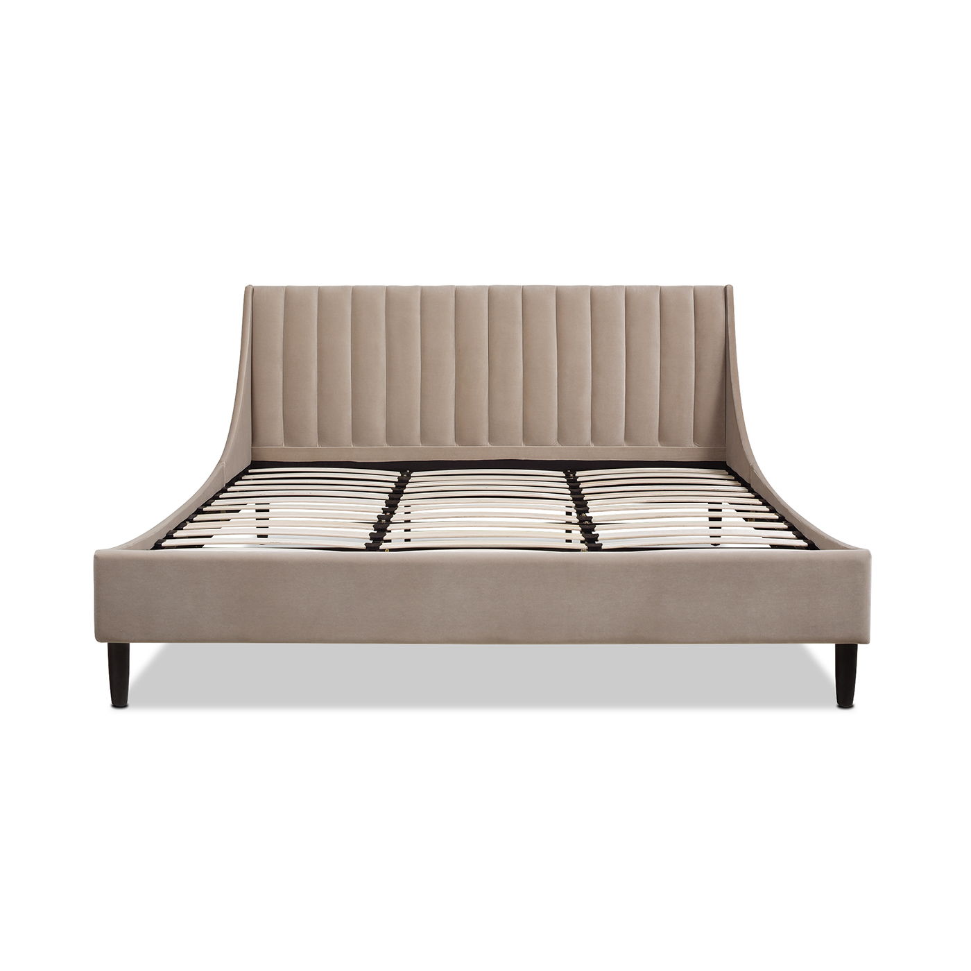 Aspen - King Vertical Tufted Headboard Platform Bed Set - Mink Beige