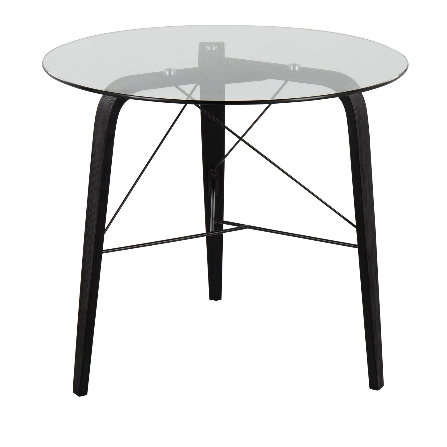 Trilogy - Mid-Century Modern Round Dinette Table - Black / Clear