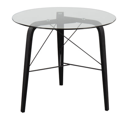 Trilogy - Mid-Century Modern Round Dinette Table - Black / Clear