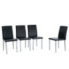 (Set of 2) Backrest Chairs With Metal Legs, They Are Ideally Suited For Minimalist And Contemporary Home Styles - Black / Silver