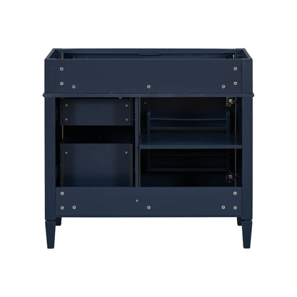 Bathroom Vanity Without Top Sink, Modern Bathroom Storage Cabinet With 2 Drawers And A Tip-Out Drawer, Frame (Not Include Basin Sink) - Blue