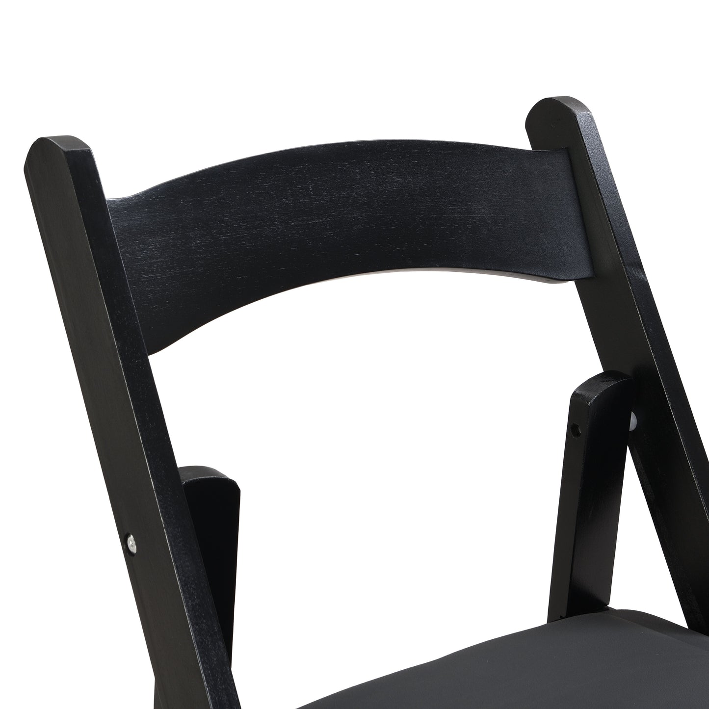 Solid Wood Upholstered Folding Chair Set, Space - Saving, Easy To Carry, Cushion, Dining Room (Set of 4) - Black