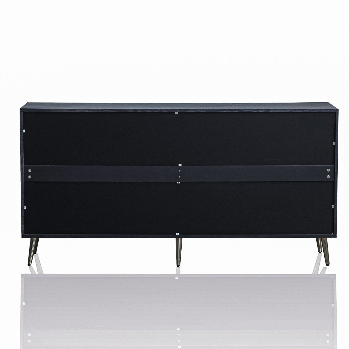 Modern Lacquered 4 Door Wooden Cabinet Sideboard Buffet Server Cabinet Storage Cabinet, For Living Room, Entryway, Hallway, Office, Kitchen And Dining Room - Distressed Black
