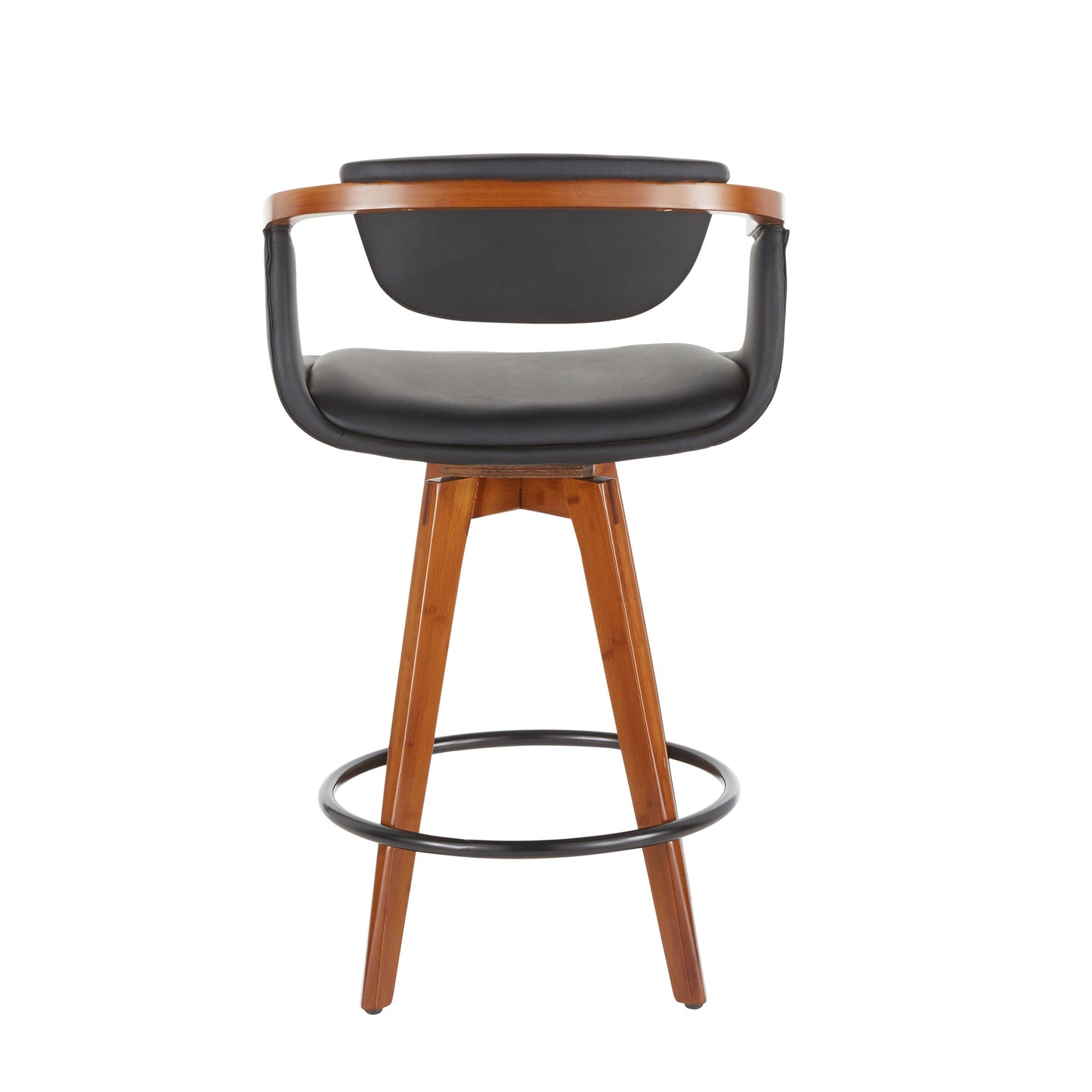 Oracle - Mid-Century Modern Counter Stool - Walnut / Black