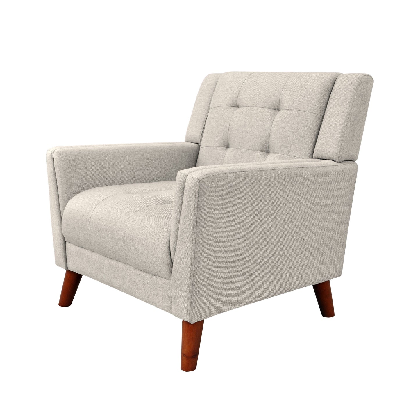 Luminaesque - Fabric Upholstered Armchair With Tufted Back - Beige