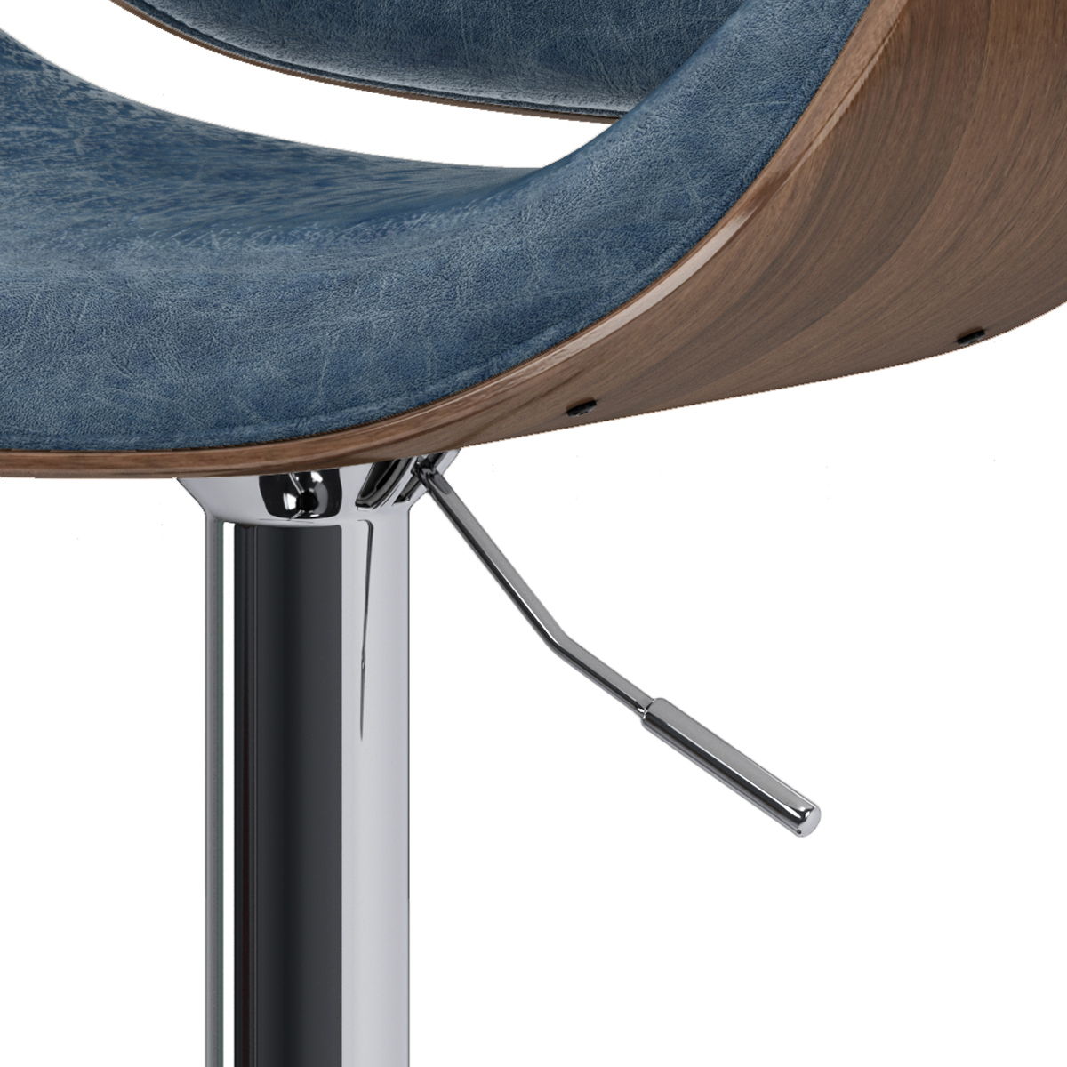 Marana - Bentwood Adjustable Swivel Bar Stool - Distressed Blue