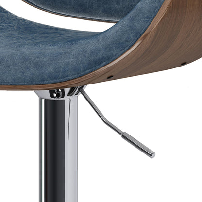 Marana - Bentwood Adjustable Swivel Bar Stool - Distressed Blue