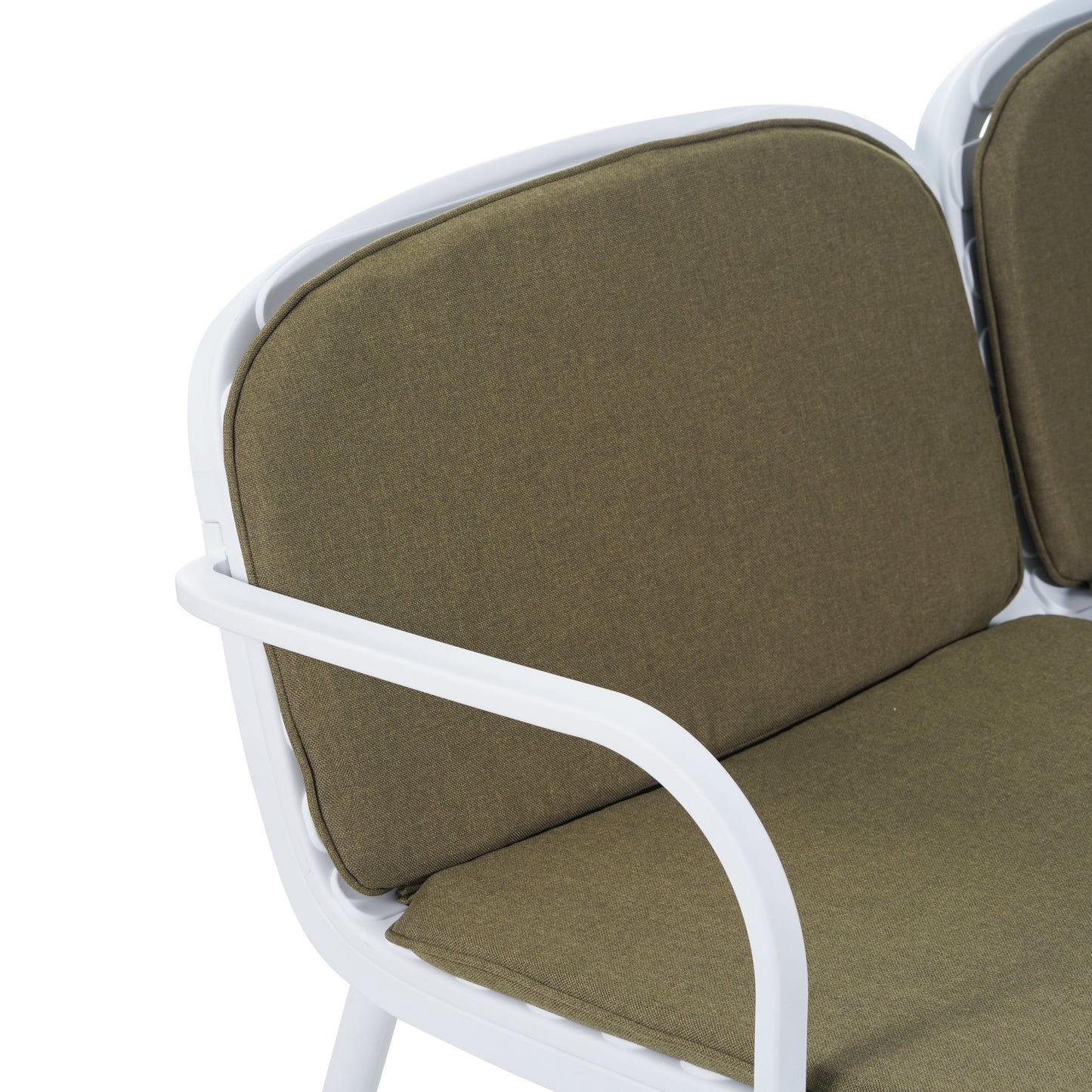 Luna - Outdoor Patio Loveseat - White / Green