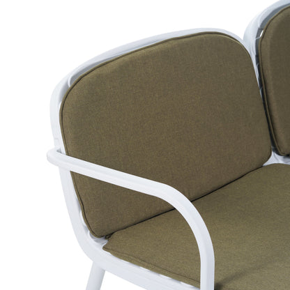 Luna - Outdoor Patio Loveseat - White / Green