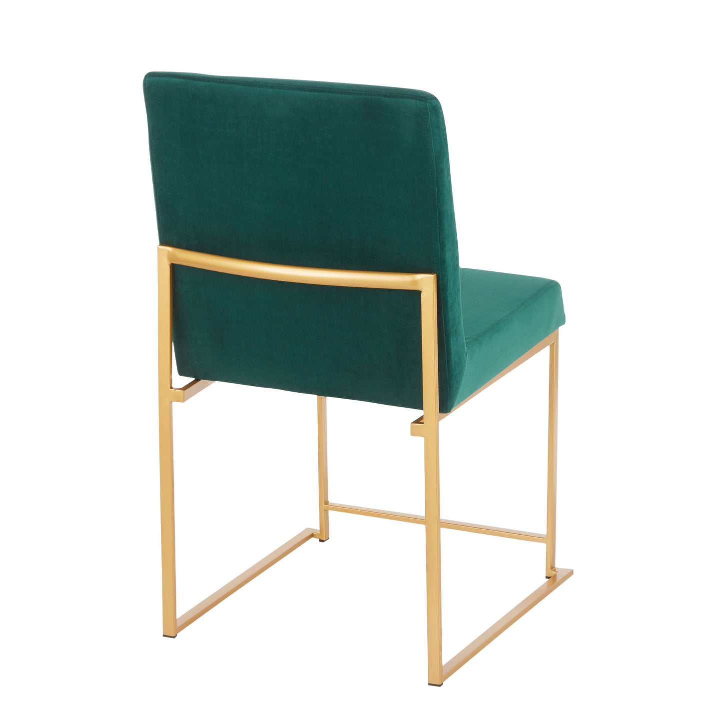 Fuji - Contemporary High Back Dining Chair (Set of 2) - Gold / Green