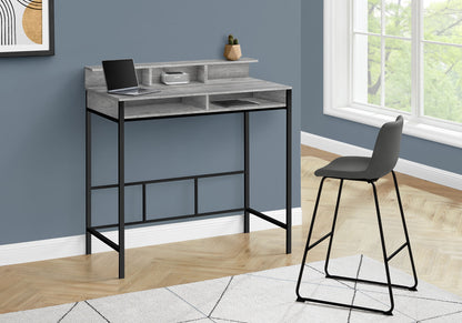 Computer Desk, Home Office, Standing, Storage Shelves, Laptop, Contemporary & Modern - Gray