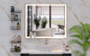 LED Bathroom Vanity Mirror Wall Mounted Adjustable White / Warm / Natural Lights Anti-Fog Touch Switch With Memory Modern Smart Large Bathroom Mirrors - Silver