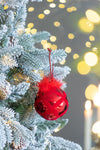 Christmas Ball Ornaments, Decorative Hanging Ball Christmas Tree Ornaments For Holiday Party Decorations (Set of 6) - Red