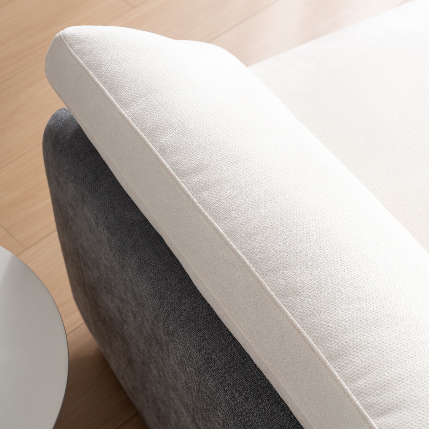 Oversized Single Sofa Chair Wide And Deep Seat, Modern Upholstered Comfy Blocking Couch Lounge With Pillows - Gray / Cream