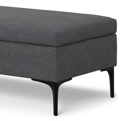 Rebecca - Multifunctional Large Coffee Table Storage Ottoman With Lift Up Lid - Gray