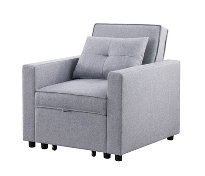 Zoey - Convertible Sleeper Chair With Side Pocket - Light Gray