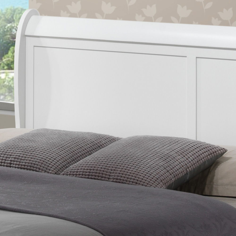 Queen Bed Sleigh Design- White