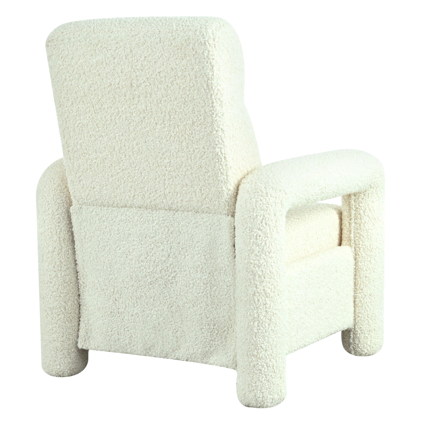 Push Back Recliner Armchair Upholstered Single Sofa With Adjustable Backrest For Living Room - Beige