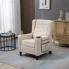 Arm Pushing Recliner Chair, Modern Button Tufted Wingback Push Back Recliner Chair, Living Room Chair Fabric Pushback Manual Single Reclining Sofa Home Theater Seating For Bedroom - Khaki / Yellow