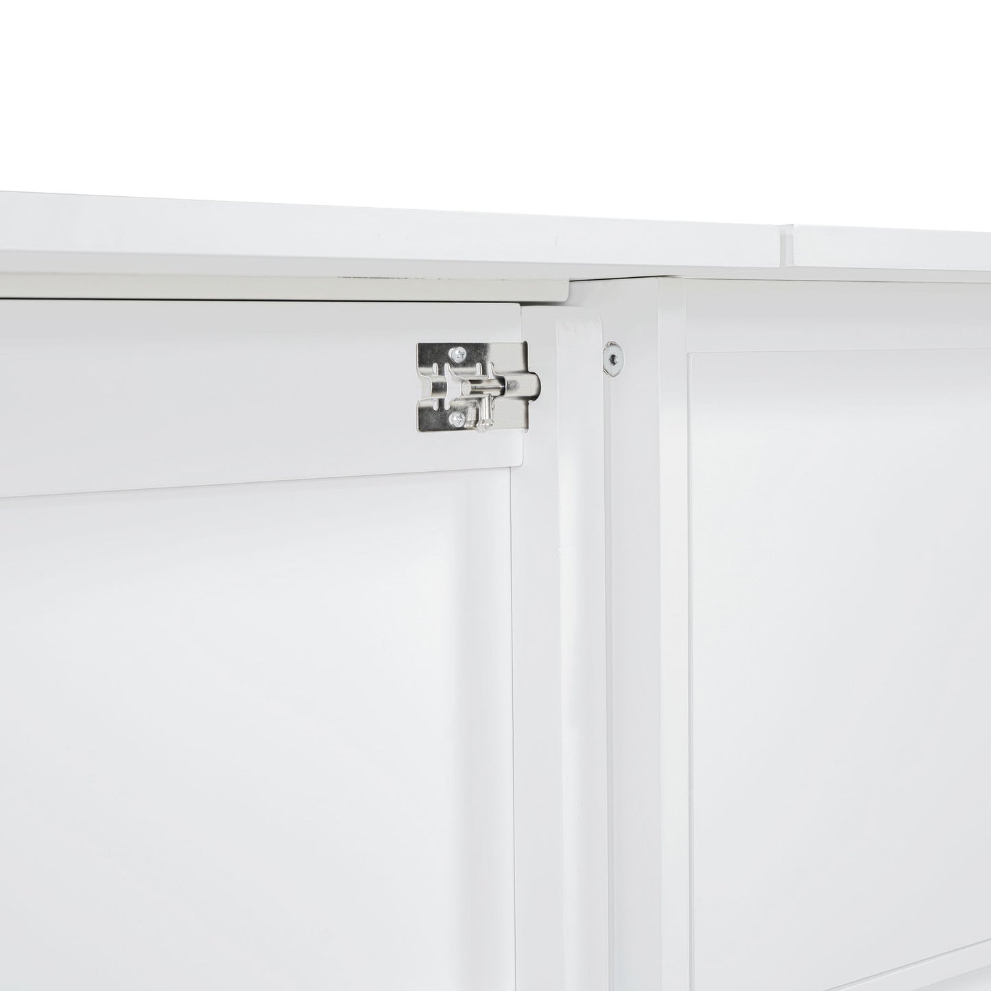 Full Size Murphy Bed With Drawers, Cabinets And USB Ports - White
