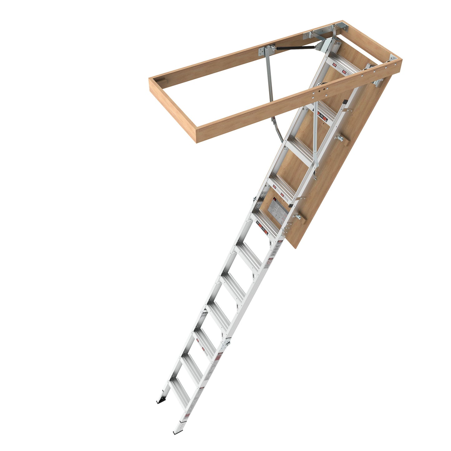 Aluminum Attic Ladder 350-Pound Capacity 22 1 / 2" x 54" Opening 7-10' Ceiling - Metallic Gray
