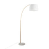 March - Contemporary Floor Lamp - Antique Brass / White