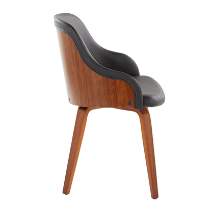 Bacci - Mid-Century Modern Dining / Chair - Walnut / Black