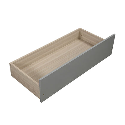Twin Platform Storage Bed Frame With Two Drawers And Headboard - Gray