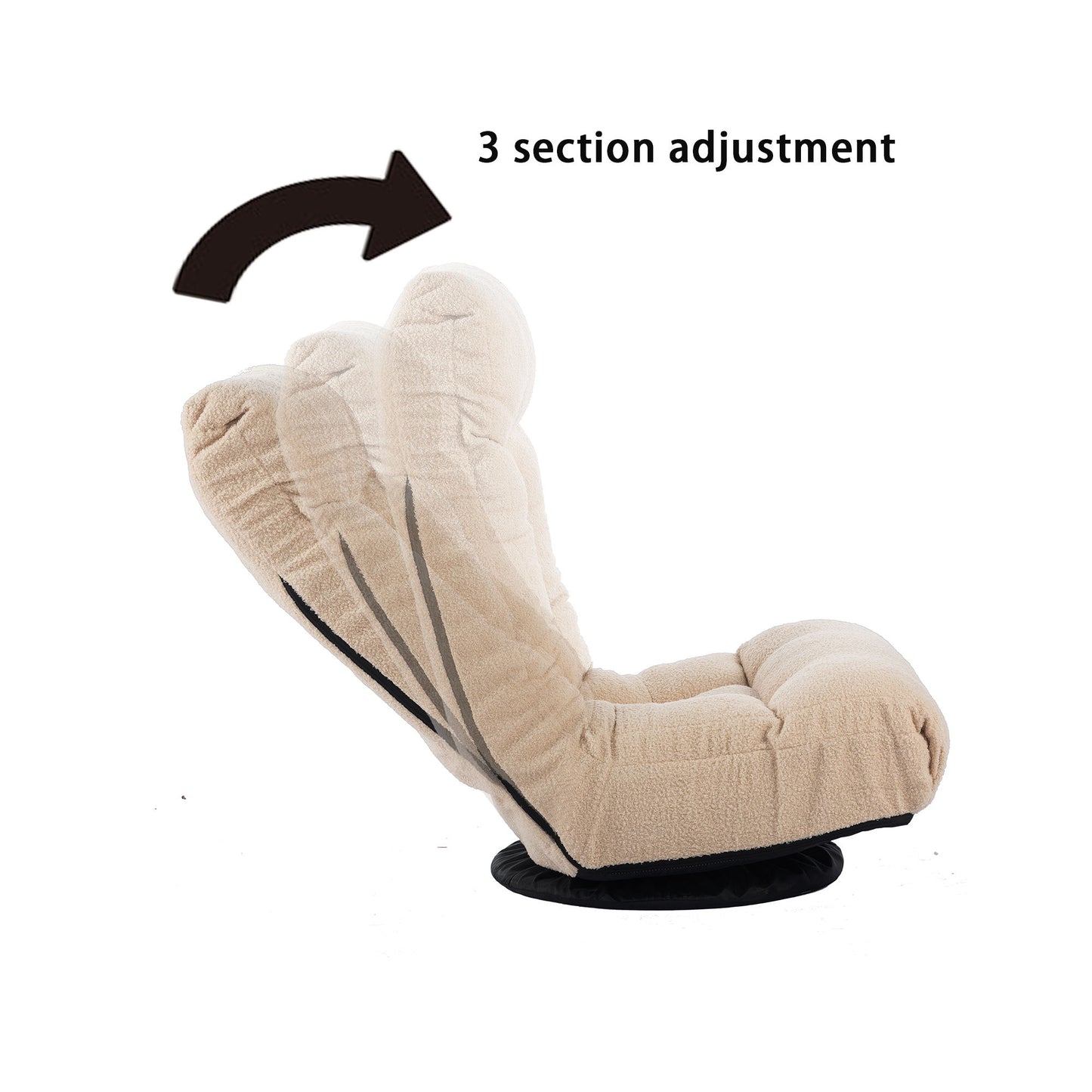 Japanese Style Single Reclining Sofa Chair With Adjustable Features Cotton For Balcony And Leisure - White