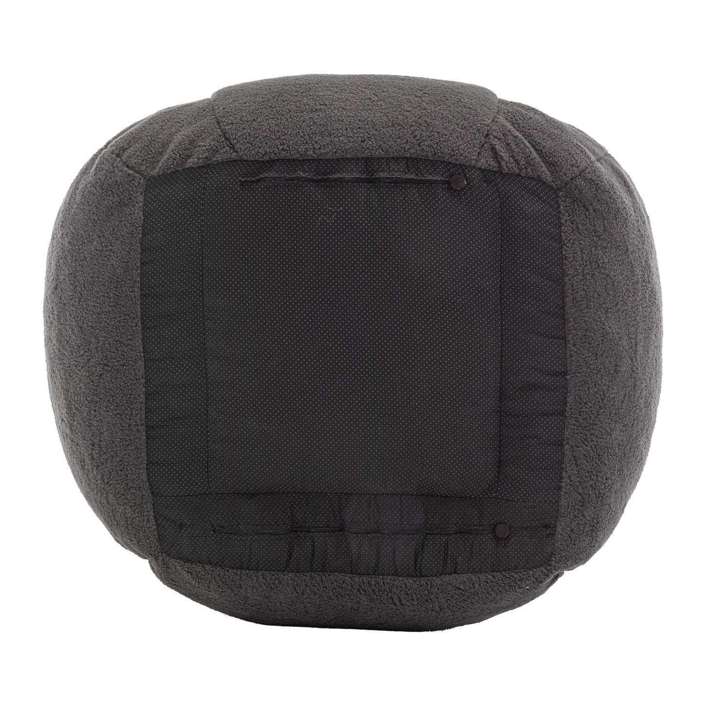 Comfy Bean Bag Chair With Filler, Tufted Memory Foam Sofa Teddy Fabric, Fluffy And Cozy Seating For Dorm, Apartment, Or Living Room - Dark Gray