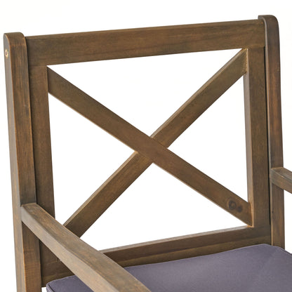 Perla - Dining Chair Set With Cushions 2 Piece - Dark Gray