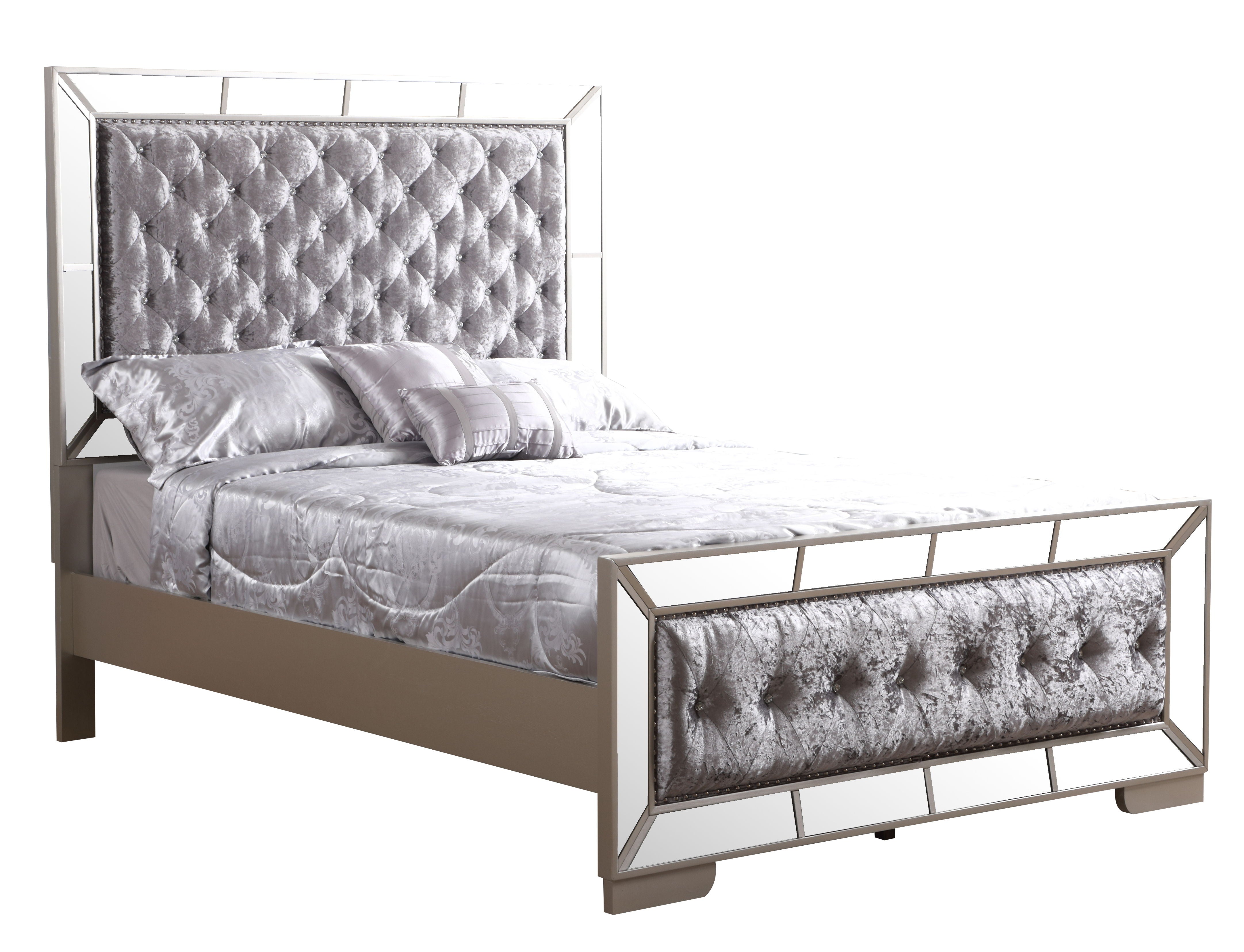 Queen Bed - Silver Champagne