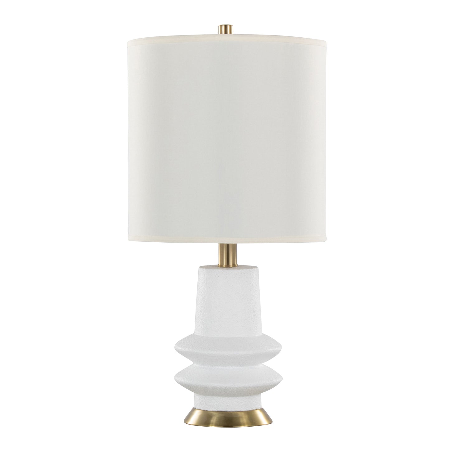 Lloyd - Contemporary Table Lamp (Set of 2) - Sanded Matte White / Modern Brass / White