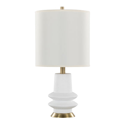 Lloyd - Contemporary Table Lamp (Set of 2) - Sanded Matte White / Modern Brass / White