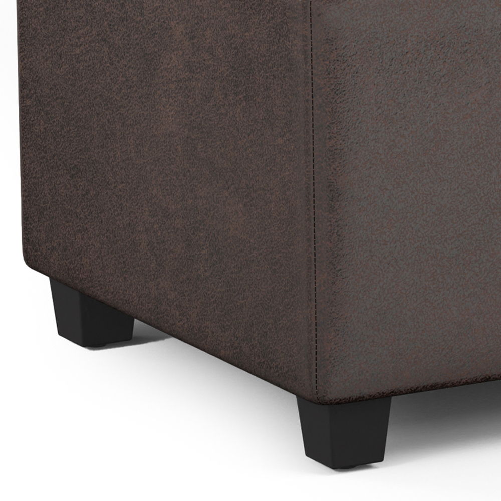 Avalon - Extra Large Storage Ottoman Bench - Distressed Brown