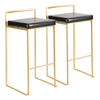 Fuji - Contemporary / Glam Barstool (Set of 2) - Gold / Black