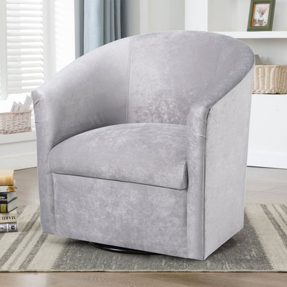 Eden - Swivel Chair With Microfiber Upholstery And Hardwood Frame - Silver