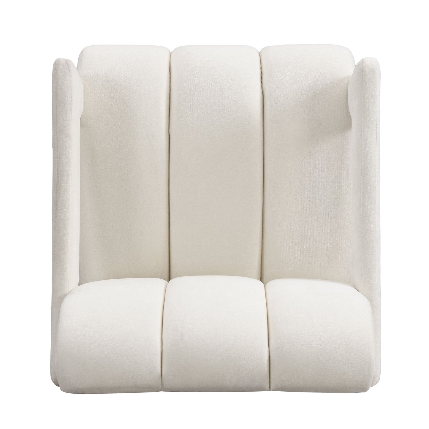 Modern Minimalist Leisure Armchair With L Shaped Armrests For Living Room - White