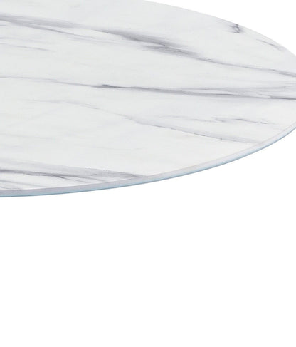 Circa - End Table With Marble Textured Top - White