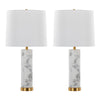 Marabella - Contemporary Marble Table Lamp (Set of 2) - Brass / White