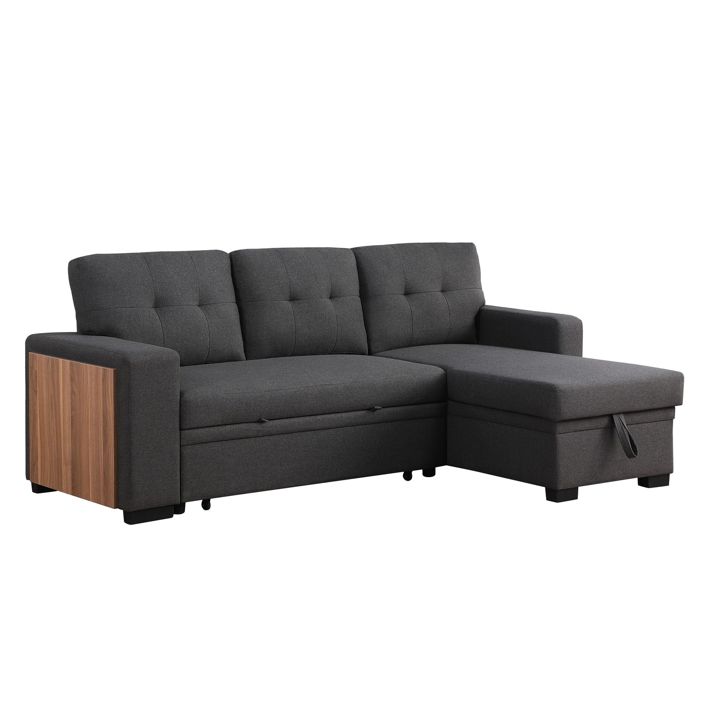 3 Piece Upholstered Sectional - Dark Gray