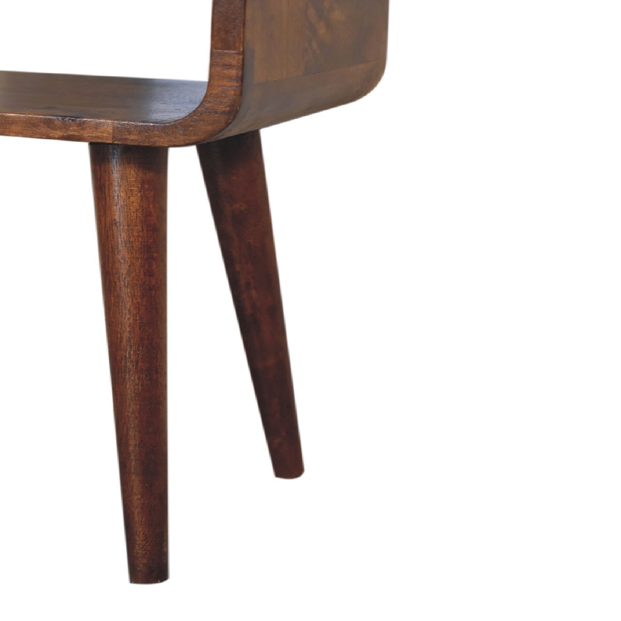 Mini Curved Open Bedside Table - Brown